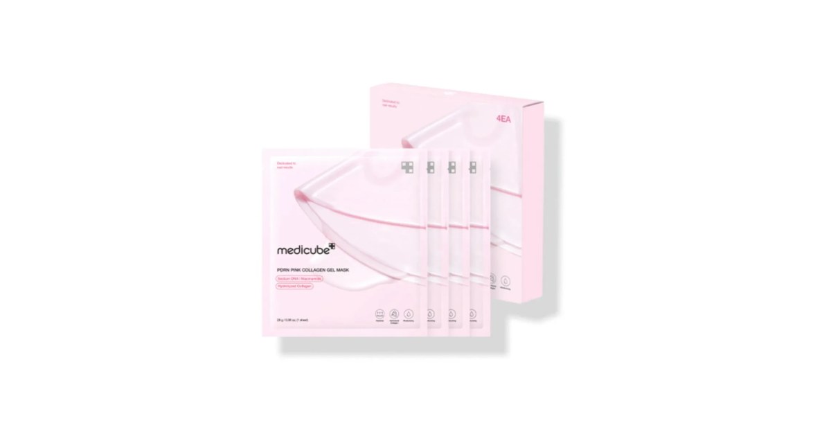 Mascarilla PDRN Medicube Pink Collagen – 4 Mascarillas de Hidrogel Antiedad