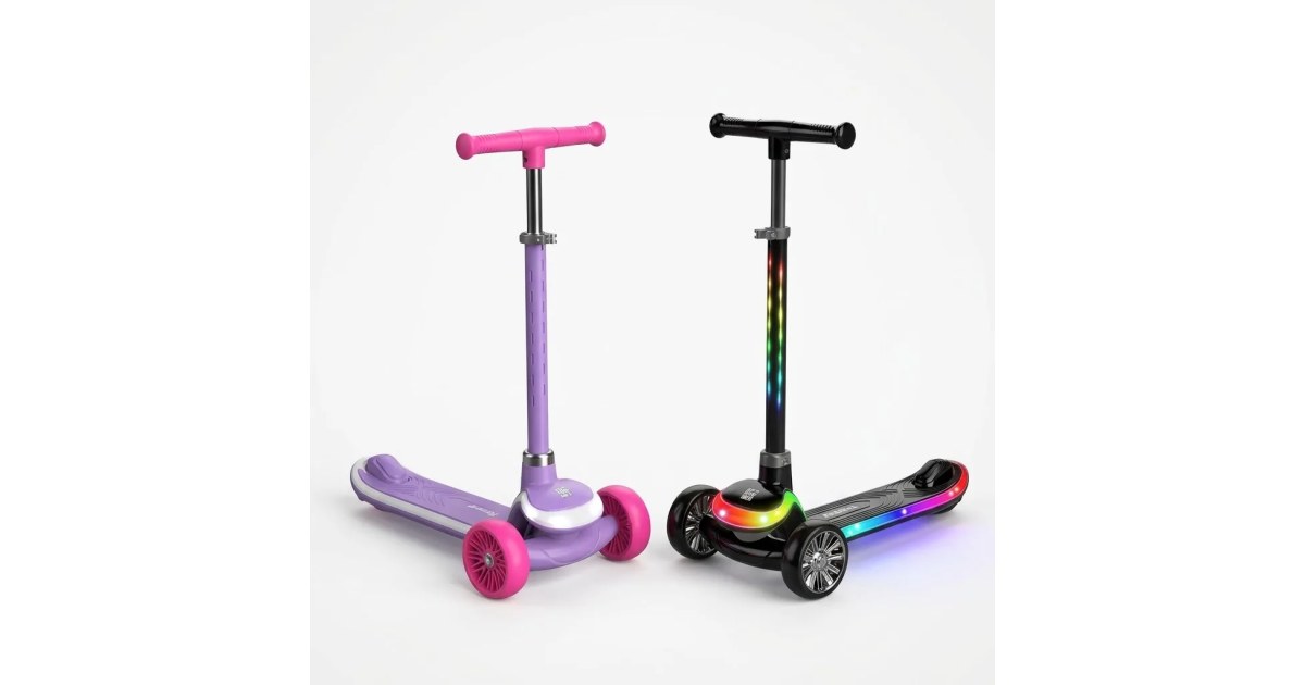 Scooter 3 Ruedas Negro con Luces LED RGB 